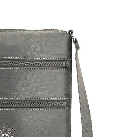 Bolsos Mini Kipling Keiko Metallic Crossbody Grises | MX 1332KO